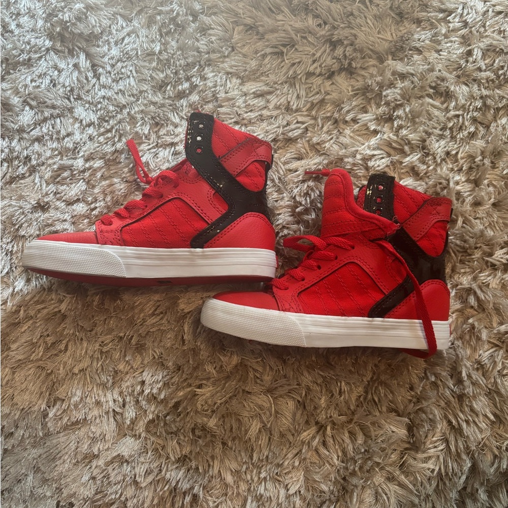 Supra Kids Red and Black Sneakers